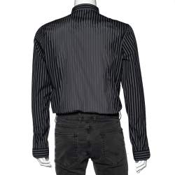 Prada Grey Abstract Stripe Print Cotton Long Sleeve Shirt XXL