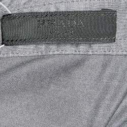 Pre Owned Prada Grey Cotton Pocket Detail Polo T-Shirt L