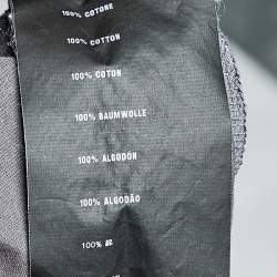 Pre Owned Prada Grey Cotton Pocket Detail Polo T-Shirt L