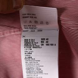 Prada Red Striped Cotton Button Front Shirt M