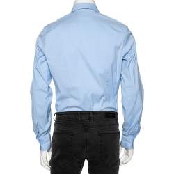 Pre Owned Prada Sky Blue Cotton Button Front Shirt L 