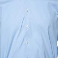 Pre Owned Prada Sky Blue Cotton Button Front Shirt L 