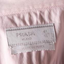 Pre Owned Prada Light Pink Cotton Button Front Shirt L