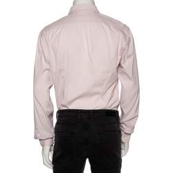 Pre Owned Prada Light Pink Cotton Button Front Shirt L