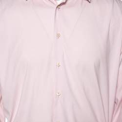 Pre Owned Prada Light Pink Cotton Button Front Shirt L