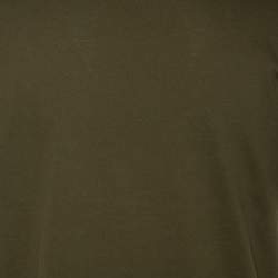 Pre Owned Prada Military Green Cotton Contrast Panel Detail Crew Neck T-Shirt XXL