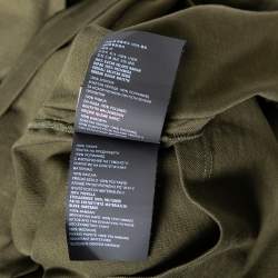 Pre Owned Prada Military Green Cotton Contrast Panel Detail Crew Neck T-Shirt XXL