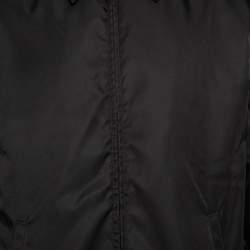 Prada Black Black Synthetic Cinched Hem Detail Jacket XL 