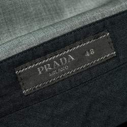 Prada Grey Wool Regular Fit Pants M