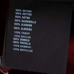 Pre Owned تي شيرت برادا قطن كستنائي بيكيه حافة متباينة رقبة مستديرة مقاس وسط (ميديوم)