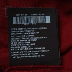 Pre Owned تي شيرت برادا قطن كستنائي بيكيه حافة متباينة رقبة مستديرة مقاس وسط (ميديوم)