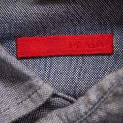 Prada Blue Cotton Button Front Shirt M
