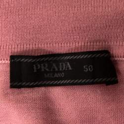 مملوكة مسبقًا Prada Pink Wool Polo T-Shirt L