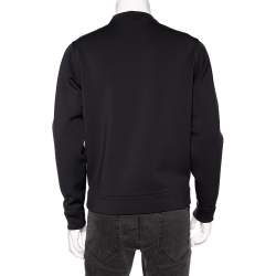 Pre Owned Prada Black Technical Jersey Logo Detail Long Sleeve Sweatshirt M