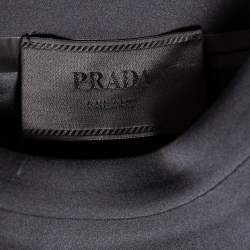 Pre Owned Prada Black Technical Jersey Logo Detail Long Sleeve Sweatshirt M