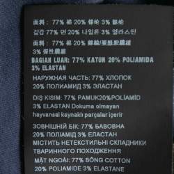 Pre Owned Prada Blue Cotton Front Zip Long Sleeve Shirt M