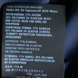 Pre Owned Prada Blue Cotton Front Zip Long Sleeve Shirt M