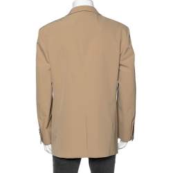 Prada Beige Synthetic Button Front Blazer 4XL
