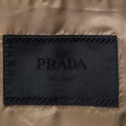 Prada Beige Synthetic Button Front Blazer 4XL