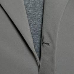 Prada Dark Grey Synthetic Button Front Blazer 4XL