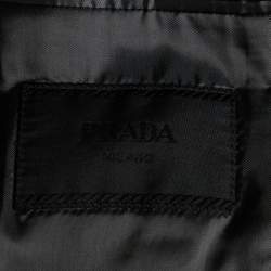 Prada Dark Grey Synthetic Button Front Blazer 4XL