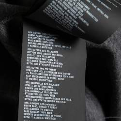 مملوكة مسبقًا سويت شيرت برادا تريكو قطن رصاصي داكن مزخرف مقاس وسط (ميديوم)