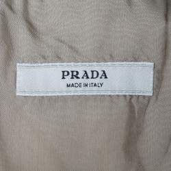 Prada Beige Pinstriped Cotton Button Front Blazer XL