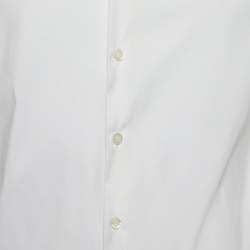Prada White Stretch Poplin Button Front Shirt S