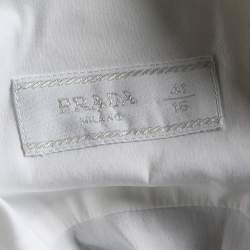 مملوكة مسبقًا Prada White Cotton Long Sleeve Shirt S