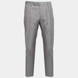 Prada Grey Mohair & Silk Tailored Pants XL