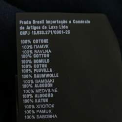 Pre Owned تي شيرت برا دا قطن أزرق كحلي بأكمام قصيرة رقبة حرف في مقاس كبير جدًا - إكس لارج