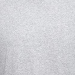 Pre Owned تي شيرت برادا قطن رصاصي بأكمام قصيرة رقبة حرف في مقاس كبير جدًا - إكس لارج