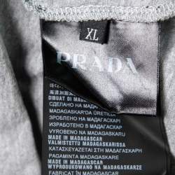 Prada Grey Cotton Short Sleeve V-Neck T-Shirt XL