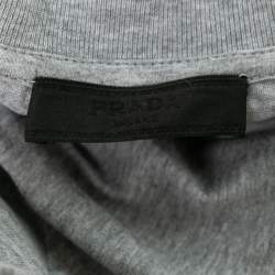Prada Grey Cotton Short Sleeve V-Neck T-Shirt XL