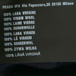 Pre Owned سويتر برادا تريكو صوف أزرق كحلي برقبة مرتفعة بأكمام طويلة مقاس وسط ( ميديوم )