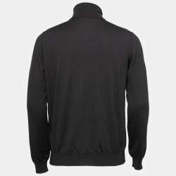 Prada Black Wool Knit Turtle Neck Long Sleeve Sweater L