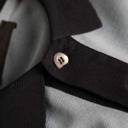 Pre Owned Prada Blue Cotton Piqué Short Sleeve Polo T-Shirt L