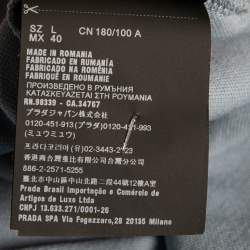 Pre Owned Prada Blue Cotton Piqué Short Sleeve Polo T-Shirt L