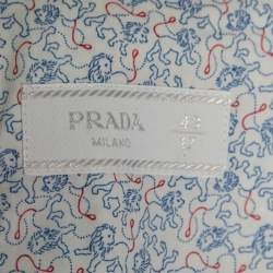 Prada White Printed Cotton Button Front Shirt XXL