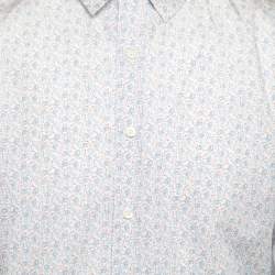 Prada White Printed Cotton Button Front Shirt XXL
