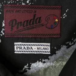 مملوكة مسبقًا Prada Multicolor Printed Cotton Short Sleeve Bowling Shirt L