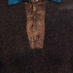 Prada Metallic Lurex Knit Long Sleeve Sweater S