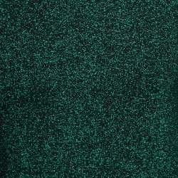 Pre Owned Prada Metallic Green Lurex Knit Turtle Neck Long Sleeve Sweater L