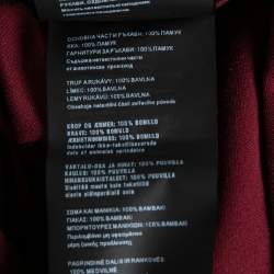 Pre Owned Prada Maroon Cotton Pique Short Sleeve Polo T-Shirt L