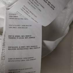 مملوكة مسبقًا Prada White Cotton Short Sleeve V-Neck T-Shirt XL