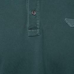 مملوكة مسبقًا Prada Green Cotton Pique Short Sleeve Polo T-Shirt L