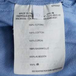 Pre Owned Prada Blue Cotton Pique Pocket Detail Polo T-Shirt XL