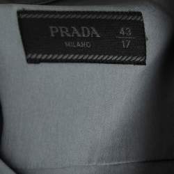 Pre Owned Prada Iron Grey Cotton Poplin Stretch Long Sleeve Shirt XXL