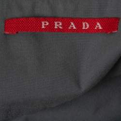 Prada Grey Cotton Button Front Short Sleeve Shirt L