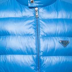 Prada Blue Synthetic Sleeveless Down Jacket 3XL